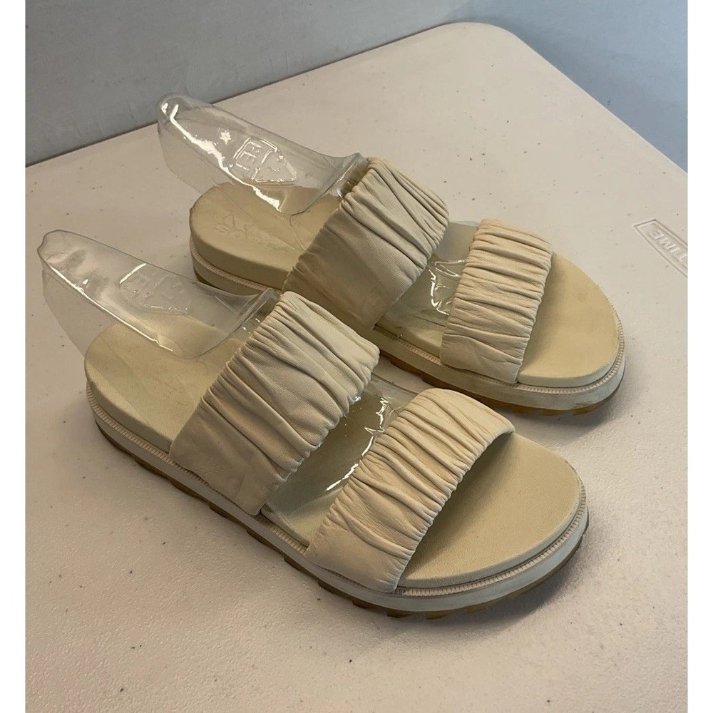Sorel Women's Roaming Two Strap Slide Sandals Chalk/Gum White Size‎ 8 US